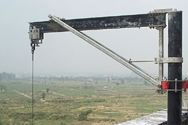 Davits are installed in the sockets on terrace floors or inner surfaces of the parapets. 
